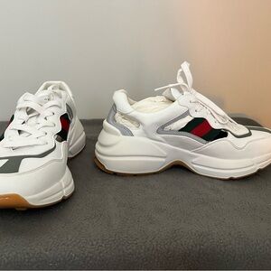 Gucci women’s Rhyton sneakers, white, Euro size 39, box, dust bags, spare laces